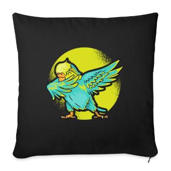 Perruche dabbing oiseau Nymphenssittich - Housse de coussin décorative 45 x 45 cm - noir - Devant