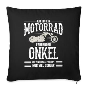 Ich Bin ein Motorrad Fahrender Onkel - Onkel - Sp - Sofakissenbezug 45 x 45 cm - Schwarz - Vorne