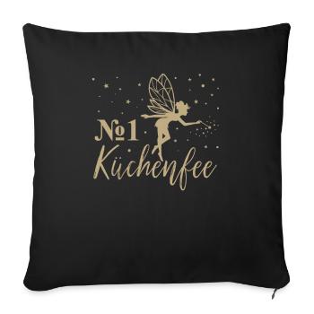 No 1 Küchenfee, Köchin Küchenfee Köchin Chefkoch, - Sofakissenbezug 45 x 45 cm - Schwarz - Vorne