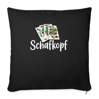 Schafkopf Schafkopfturnier lustiges Schafkopf - Sc - Sofakissenbezug 45 x 45 cm - Schwarz - Vorne