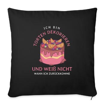 Gâteaux décoration drôle Je suis gâteau - Housse de coussin décorative 45 x 45 cm - noir - Devant