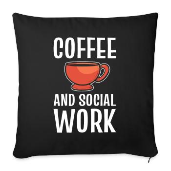 Coffee And Social Work Social Worker Caffeine - Sofa pillowcase 17,3'' x 17,3'' (45 x 45 cm) - black - Front