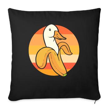 Fruity Bananas Banana Duck - Sofa pillowcase 17,3'' x 17,3'' (45 x 45 cm) - black - Front