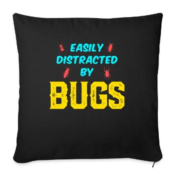 Vêtements pour insectes collecteurs d’insectes - Housse de coussin décorative 45 x 45 cm - noir - Devant