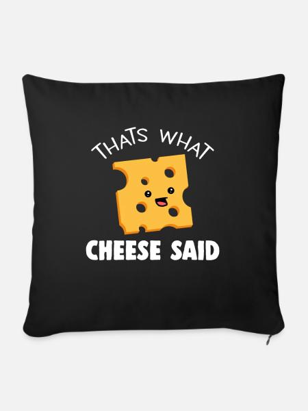 Käse Pun Funny Apparel - Sofakissenbezug 45 x 45 cm - Schwarz