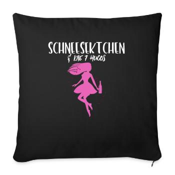 SchneeSEKTchen & die 7 Hugos - Sofakissenbezug 45 x 45 cm - Schwarz - Vorne