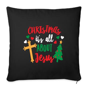 Christmas Jesus Religion Xmas Apparel - Sofa pillowcase 17,3'' x 17,3'' (45 x 45 cm) - black - Front