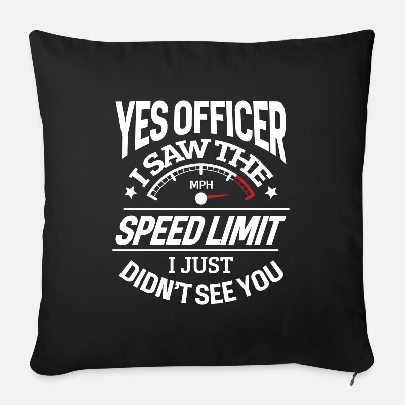 Lustige Car Racing Cop Bekleidung - Sofakissenbezug 45 x 45 cm - Schwarz