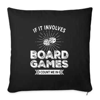 Jeux de société amusants - Housse de coussin décorative 45 x 45 cm - noir - Devant