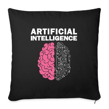 IA Intelligence Artificielle - Housse de coussin décorative 45 x 45 cm - noir - Devant