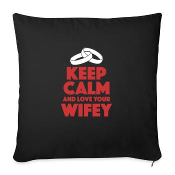 Frau Lustiges Wifey Geschenk - Sofakissenbezug 45 x 45 cm - Schwarz - Vorne