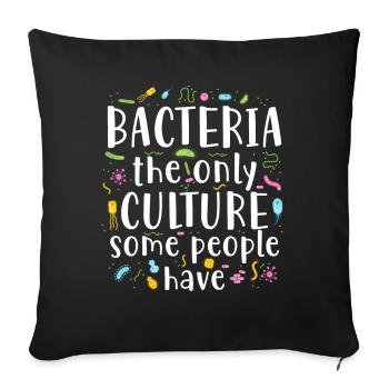 Bacteria Pun Drôle de science Vêtements - Housse de coussin décorative 45 x 45 cm - noir - Devant