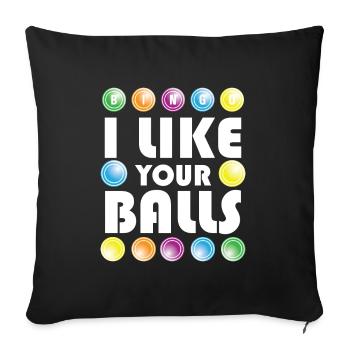 Boules de Bingo Drôles - Housse de coussin décorative 45 x 45 cm - noir - Devant