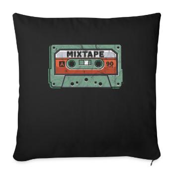 90s Mixtape Cassette Nostalgic 1990's Retro - Sofa pillowcase 17,3'' x 17,3'' (45 x 45 cm) - black - Front