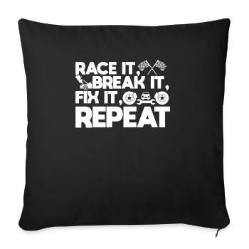 Drôle de course automobile - Housse de coussin décorative 45 x 45 cm - noir - Devant