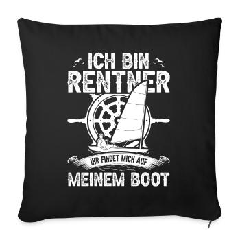 Segeln Segler Segelboot Rentner - Sofakissenbezug 45 x 45 cm - Schwarz - Vorne