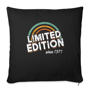 Birthday Original 1971 Vintage Gift Idea - Sofa pillowcase 17,3'' x 17,3'' (45 x 45 cm) - black - Front