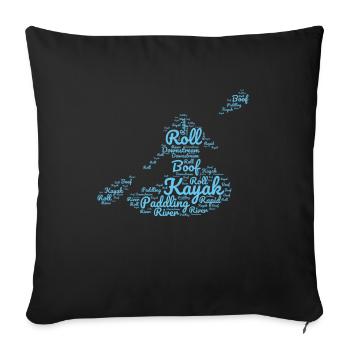 Kayak Kayakiste Pagayeur - Housse de coussin décorative 45 x 45 cm - noir - Devant
