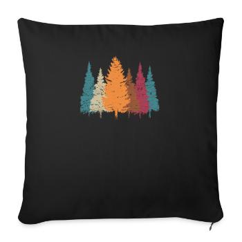 Retro Forest Nature Gift Idea - Sofa pillowcase 17,3'' x 17,3'' (45 x 45 cm) - black - Front
