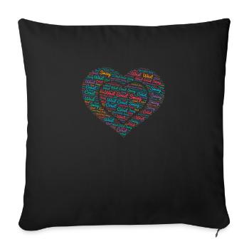 West Coast Swing Dance Heart - Sofa pillowcase 17,3'' x 17,3'' (45 x 45 cm) - black - Front