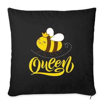 Cute Queen Bee - Sofa pillowcase 17,3'' x 17,3'' (45 x 45 cm) - black - Front