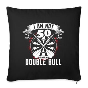 Dart Darts - I am a Double Bull - Sofa pillowcase 17,3'' x 17,3'' (45 x 45 cm) - black - Front