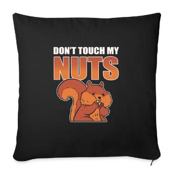 Ne touchez pas à mes noix Écureuil Animal - Housse de coussin décorative 45 x 45 cm - noir - Devant