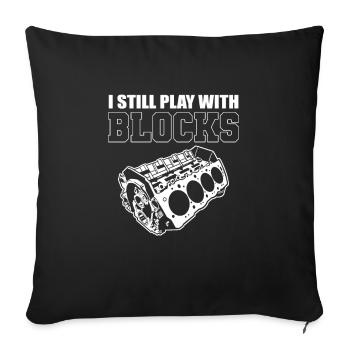 I Still Play with Blocks Car Mechanic Engine - Sofa pillowcase 17,3'' x 17,3'' (45 x 45 cm) - black - Front