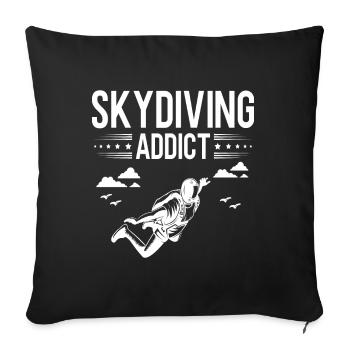 Fallschirmspringen Skydiving - Skydiving Addict - Sofa pillowcase 17,3'' x 17,3'' (45 x 45 cm) - black - Front