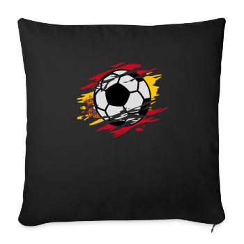 Espagne Football España fútbol - Housse de coussin décorative 45 x 45 cm - noir - Devant