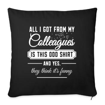 Farewell gift colleagues Job change - Sofa pillowcase 17,3'' x 17,3'' (45 x 45 cm) - black - Front