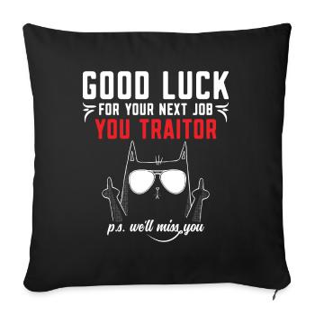 Abschiedsgeschenk Kollegen Jobwechsel - Sofakissenbezug 45 x 45 cm - Schwarz - Vorne