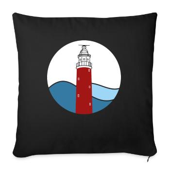 Leuchtturm Eierland Texel - Sofakissenbezug 45 x 45 cm - Schwarz - Vorne