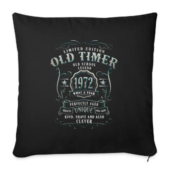 1972 born 50 birthday Old Timer 1972 - Sofa pillowcase 17,3'' x 17,3'' (45 x 45 cm) - black - Front