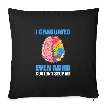 TDAH ADD Autism Elementary School Farewell Party - Housse de coussin décorative 45 x 45 cm - noir - Devant