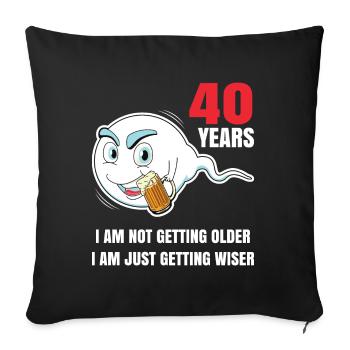 Cadeau d’anniversaire de 40 ans 40 ans - Housse de coussin décorative 45 x 45 cm - noir - Devant