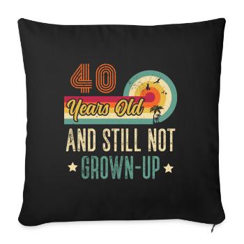 Cadeau d’anniversaire de 40 ans 40 ans - Housse de coussin décorative 45 x 45 cm - noir - Devant
