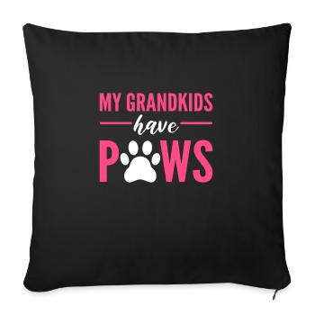 Mes petits-enfants ont des pattes Chien Grand-mère Grand-chien - Housse de coussin décorative 45 x 45 cm - noir - Devant