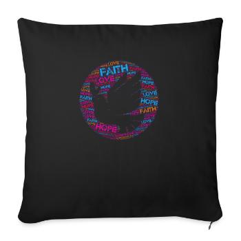 Corinthiens 13:13 Foi Espérance Amour - Housse de coussin décorative 45 x 45 cm - noir - Devant