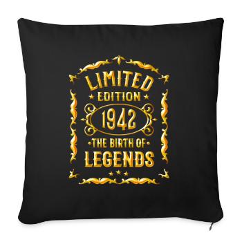 80ème anniversaire Limited Edition Vintage 1942 - Housse de coussin décorative 45 x 45 cm - noir - Devant