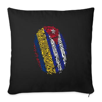Colombian Cuban DNA Cuba Colombia Fingerprint - Sofa pillowcase 17,3'' x 17,3'' (45 x 45 cm) - black - Front