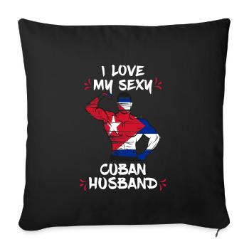 I Love My Cuban husband - Sofa pillowcase 17,3'' x 17,3'' (45 x 45 cm) - black - Front
