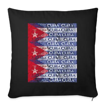 Cuba Drapeau cubain - Housse de coussin décorative 45 x 45 cm - noir - Devant