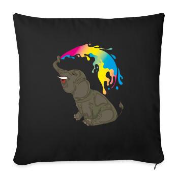 LGBT Elephant Pan Pride Month Gift Pansexual - Sofa pillowcase 17,3'' x 17,3'' (45 x 45 cm) - black - Front