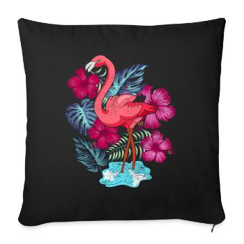 Tropical Bird Animal Lover Gift Flamingo - Sofa pillowcase 17,3'' x 17,3'' (45 x 45 cm) - black - Front