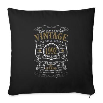 30 Geburtstag Old Style Legend Vintage 1992 - Sofakissenbezug 45 x 45 cm - Schwarz - Vorne