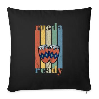 Rueda de Casino Salsa Cuba Dance Rueda Ready - Housse de coussin décorative 45 x 45 cm - noir - Devant
