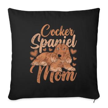 Cocker Épagneul Mama Chien Cadeau Cocker Épagneul - Housse de coussin décorative 45 x 45 cm - noir - Devant