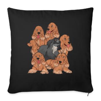 Chien Cadeau Chien Motif Cocker Épagneul - Housse de coussin décorative 45 x 45 cm - noir - Devant