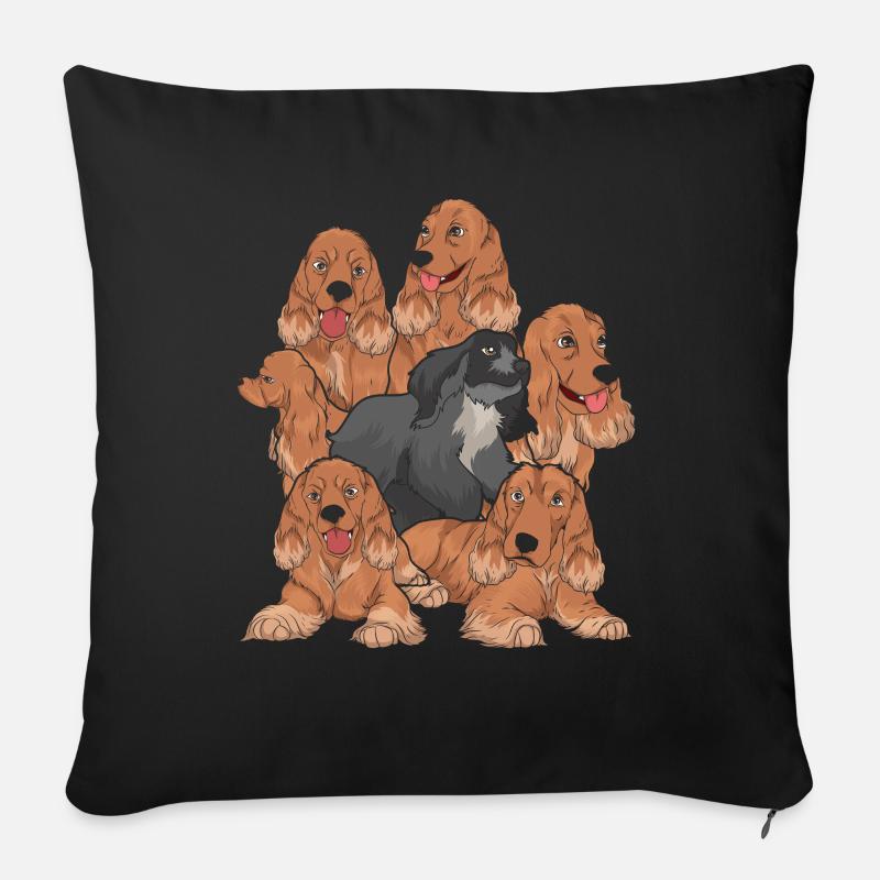 Hund Geschenk Hundemotiv Cocker Spaniel - Sofakissenbezug 45 x 45 cm - Schwarz